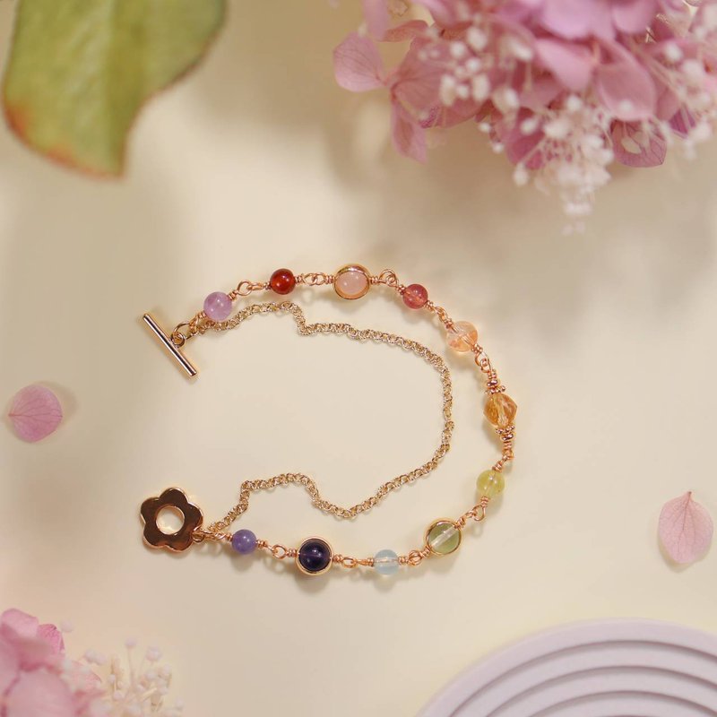 Taste the nectar. Stone Citrine Stone 14K Gold Plated Crystal Mineral Design Bracelet - Bracelets - Crystal Multicolor