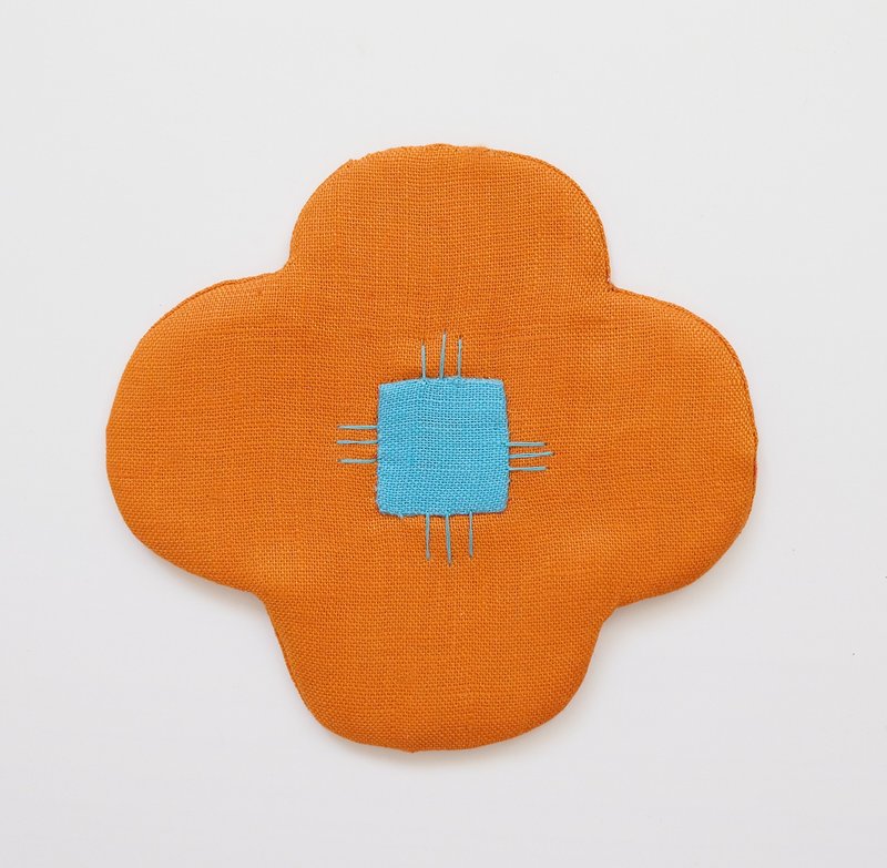 Flower lover shaped coaster / Baby Bloom Coaster - Orange - Coasters - Cotton & Hemp Orange