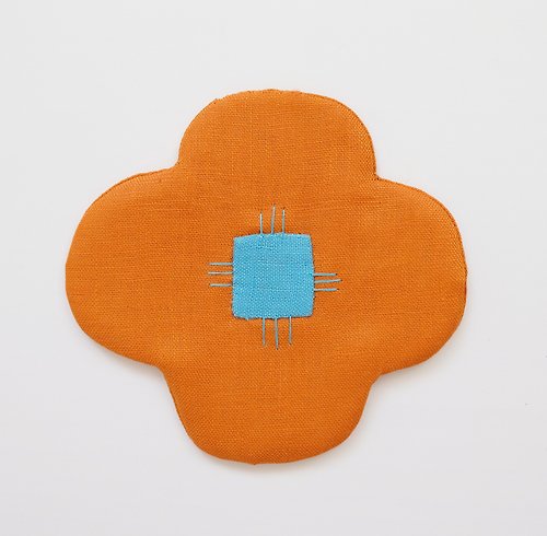 cottoniko Flower lover shaped coaster / Baby Bloom Coaster - Orange