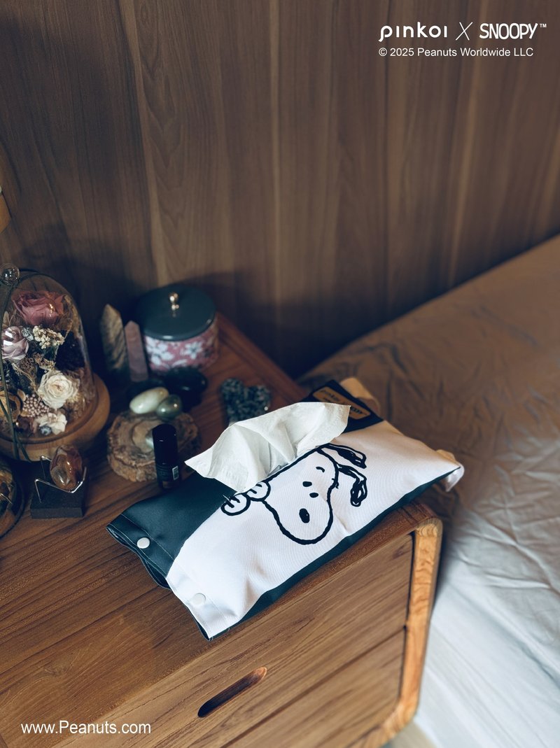 【Pinkoi x SNOOPY】專業 面紙套 史努比 探頭 系列 - 面紙盒 - 聚酯纖維 黑色