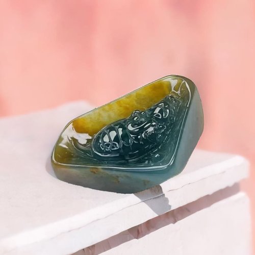 瓔珞珠寶盒 E.L.Jewelry Box 【吉祥‧長壽】黃加綠雙彩翡翠龍龜 | 天然翡翠A貨 | 送禮