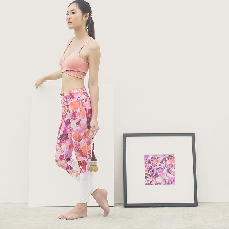 Canvas Pants 運動束褲-粉紅畫布 - 女裝闊腳褲/長褲 - 聚酯纖維 粉紅色