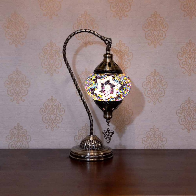 【DREAM LIGHTS】Turkish style mosaic collage table lamp thick glass mosaic table lamp DI - Lighting - Colored Glass Multicolor
