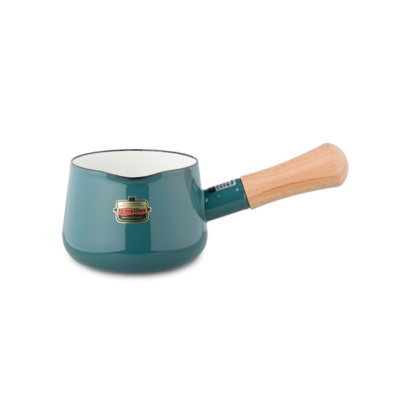 Solid 系列 琺瑯鋼單柄湯鍋 12cm 煙燻藍色 - 廚具 - 琺瑯 