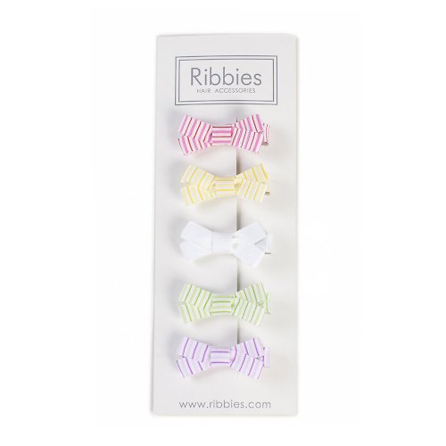 Ribbies 台灣總代理 英國Ribbies 條紋蝴蝶結5入組