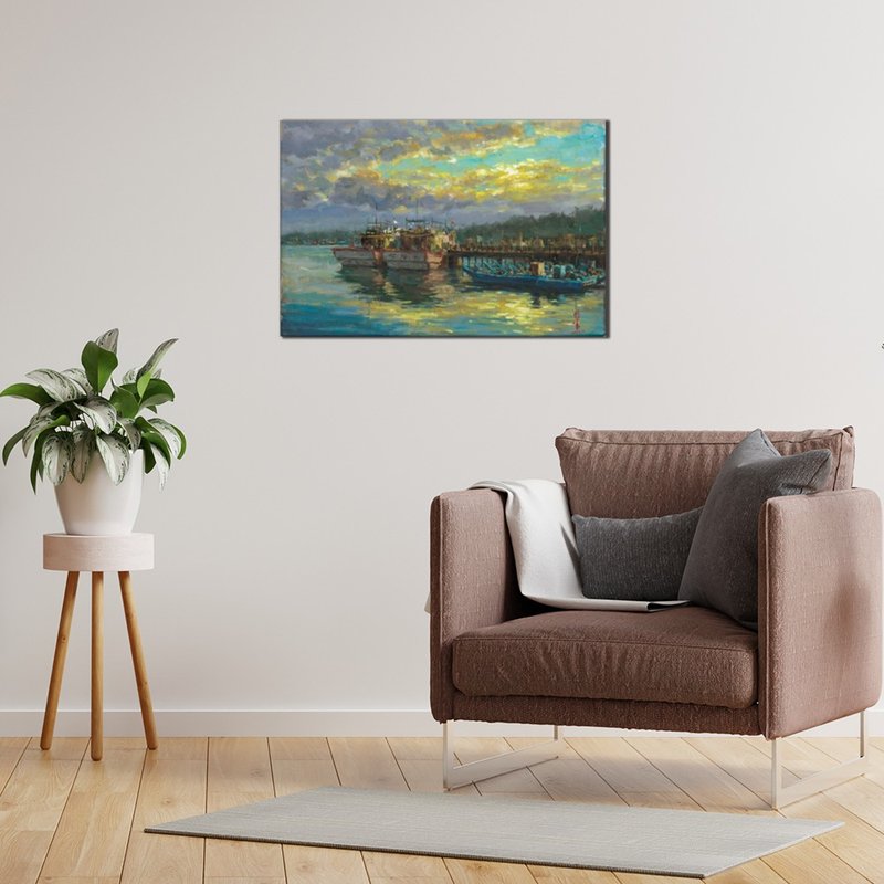 烏石港夕照-蘇錦皆藝術微噴數位版畫 - 海報/掛畫/掛布 - 其他材質 多色