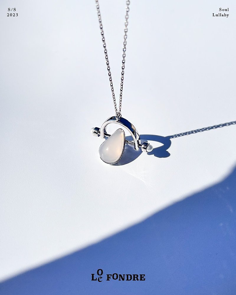 Soul Lullaby Sterling Silver Agate Pendant Necklace Event Design - Necklaces - Sterling Silver Silver