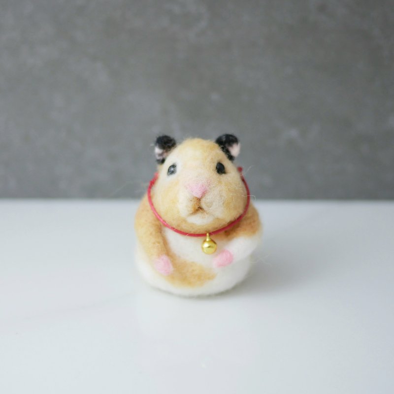 Wool felt golden rat [feiwa Feiwa hand-made] pet doll (you are welcome to order your rat) - Stuffed Dolls & Figurines - Wool Orange