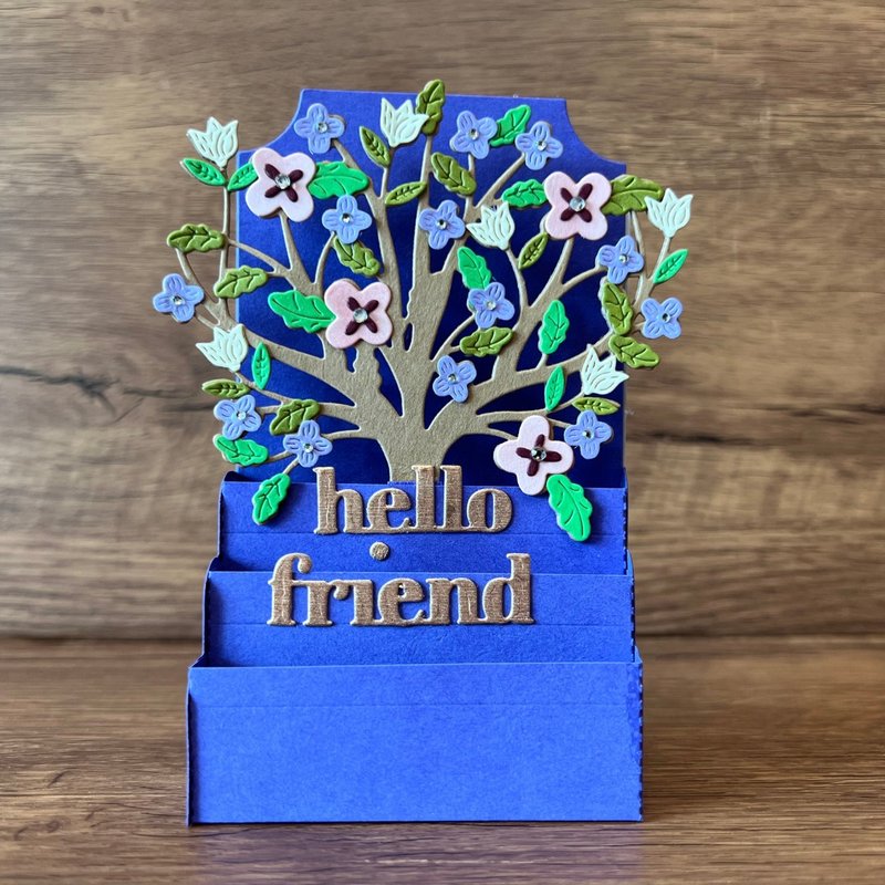 hello friend 大樹 花 朋友卡 友誼卡 - 卡片/明信片 - 紙 紫色