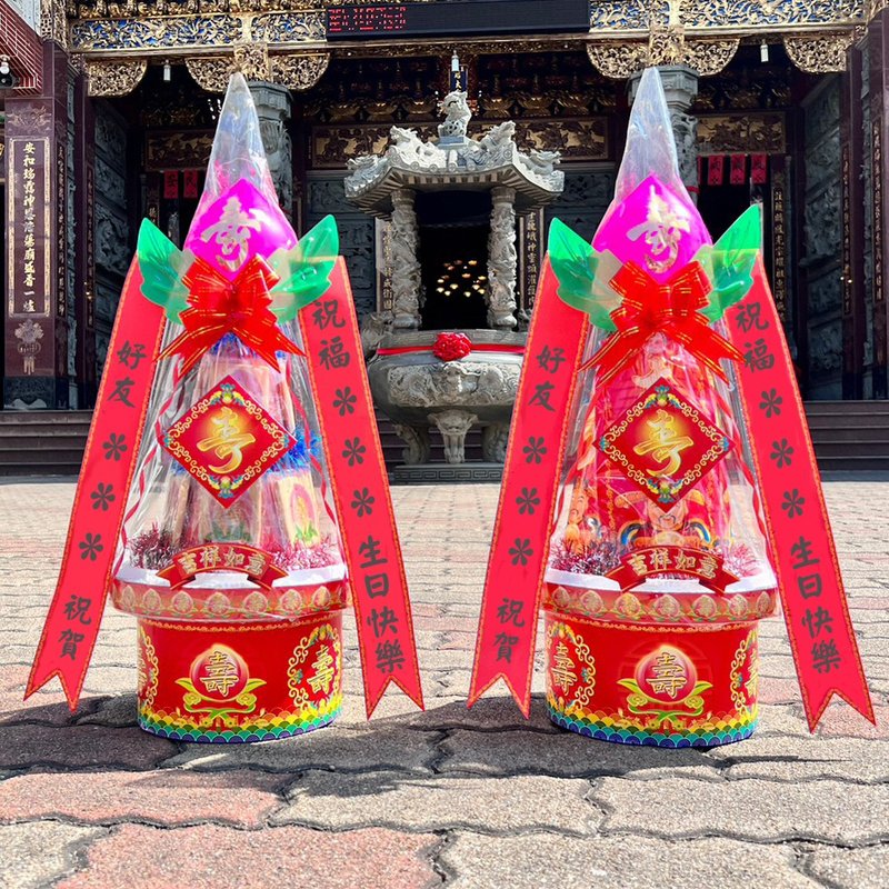 【老食說】神尊祈福餅乾壽塔(1尺8) - 手工餅乾 - 紙 紅色
