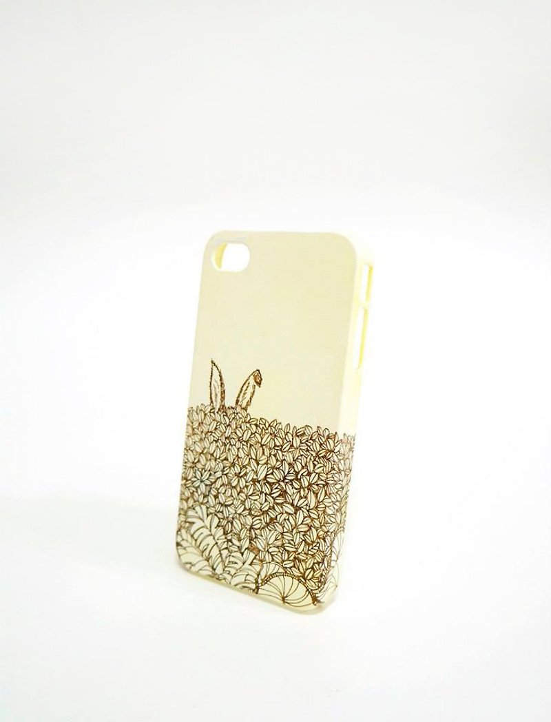 【兔，躲貓貓】Apple iphone7 純手繪手機殻 - 手機殼/手機套 - 塑膠 白色