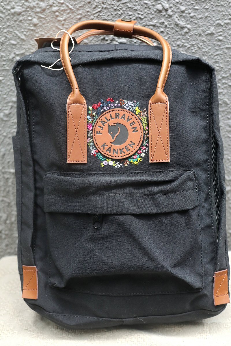 Customized Gifts-Kanken Embroidery Customized Fangfei Garden-Black - Backpacks - Waterproof Material Black