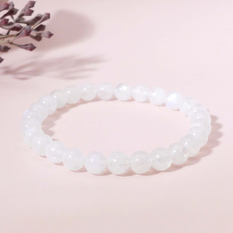 Blue moonstone 6MM natural stone bracelet--protect-- - สร้อยข้อมือ - คริสตัล ขาว