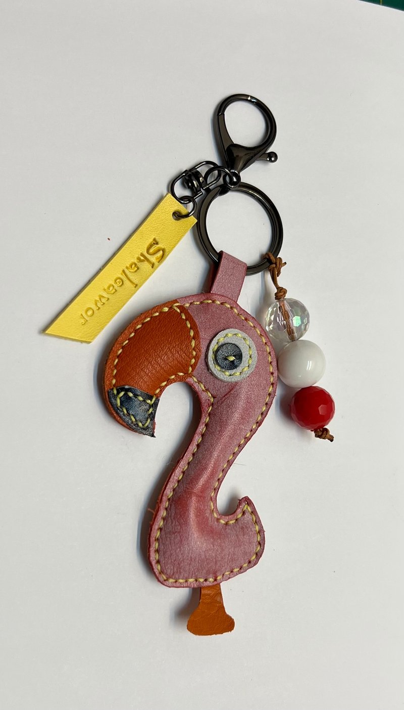 Toucan-leather pendant - Charms - Genuine Leather Pink