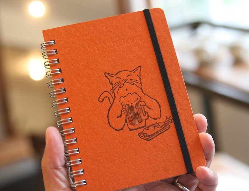 A6 Ring Note Cat is beer orange - Notebooks & Journals - Paper Orange