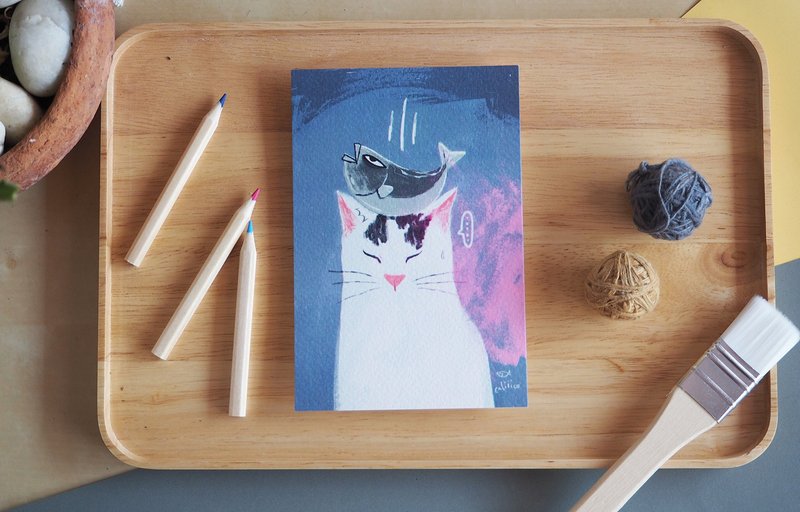 Postcard cat - 卡片/明信片 - 紙 透明