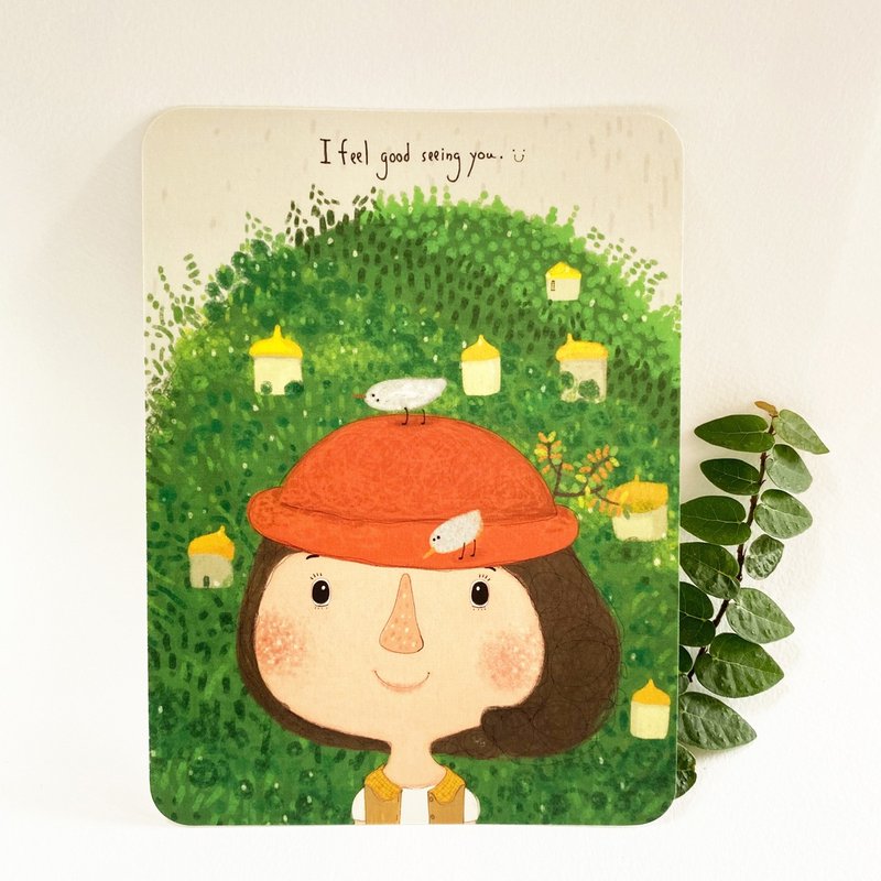 Universal Card/Blessing Card/ I feel good seeing you./Dolly - Cards & Postcards - Paper Green