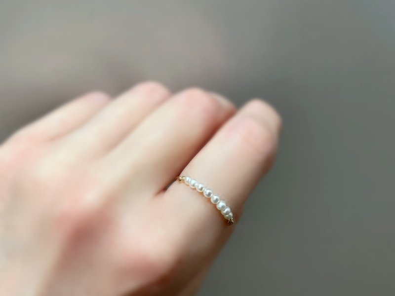 Small freshwater pearl wire ring - แหวนทั่วไป - ไข่มุก ขาว