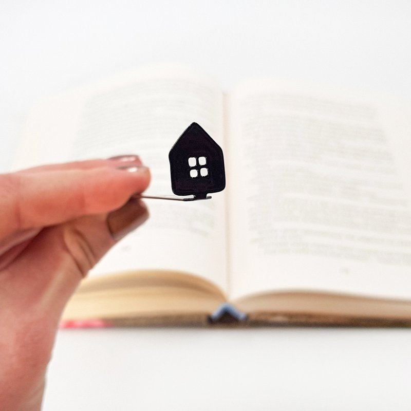 Bookmark My Sweet Home, small bookish gift for book lover. - ที่คั่นหนังสือ - โลหะ สีดำ