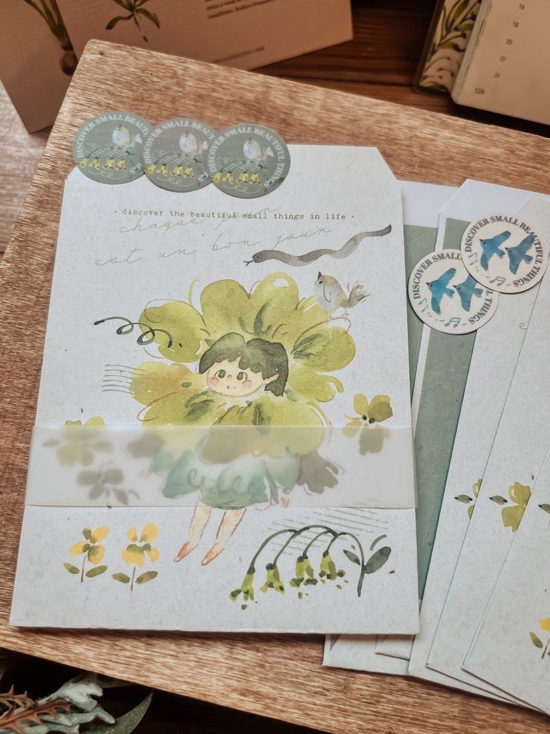 Flower Child Jasmine Envelope Sealing Sticker Set - ซองจดหมาย - กระดาษ 