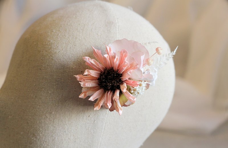 Hair Accessories / hairpin [series] dried flowers and artificial flowers and pink style - เครื่องประดับผม - พืช/ดอกไม้ สึชมพู