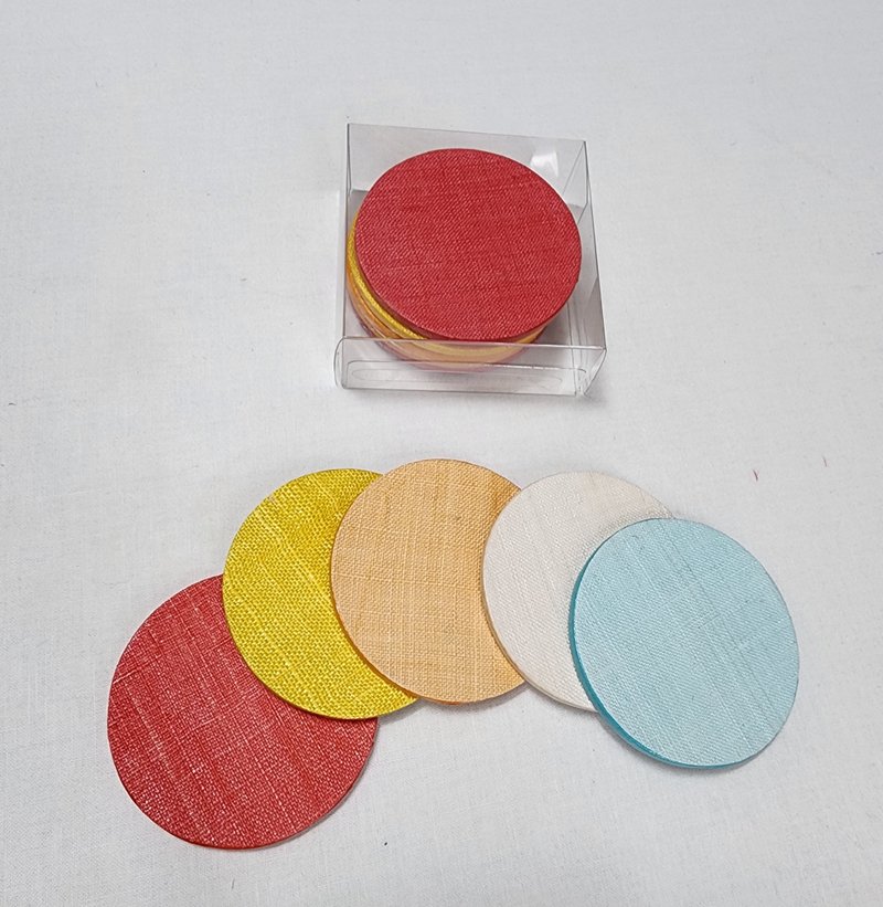 HONG HYUN-JEONG HANJI CRAFT STUDIO Ramie Tea Coaster - Coasters - Other Materials Multicolor