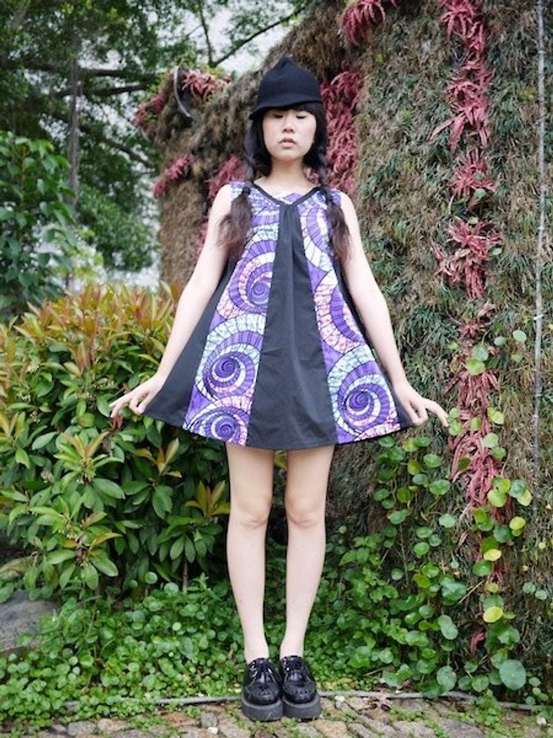 Artichoke African Flower Cloth Retro Agego Dress - One Piece Dresses - Cotton & Hemp Multicolor