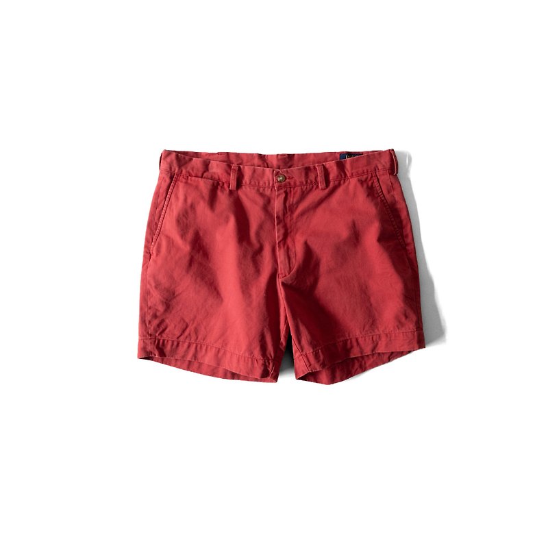 A PRANK DOLLY-Vintage (38 waist) brand POLO coral red shorts - Men's Shorts - Cotton & Hemp Red