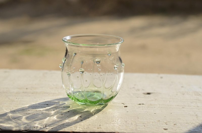 雫のグラス 丸(ミントグリーン) - 茶具/茶杯 - 玻璃 綠色