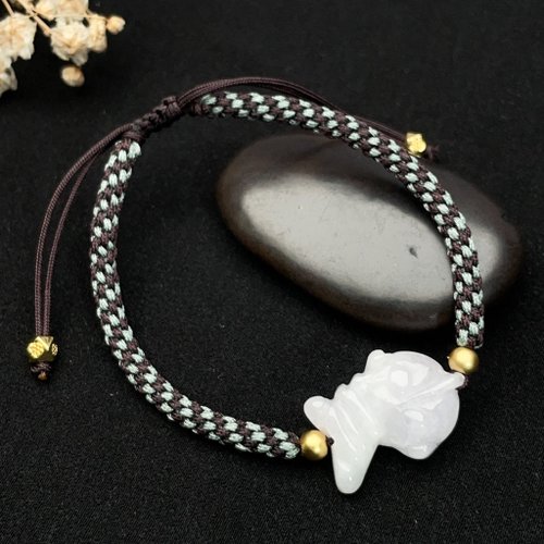 瓔珞珠寶盒 E.L.Jewelry Box 冰糯種翡翠卡通人物編織手鍊 | 天然緬甸翡翠A貨| 送禮