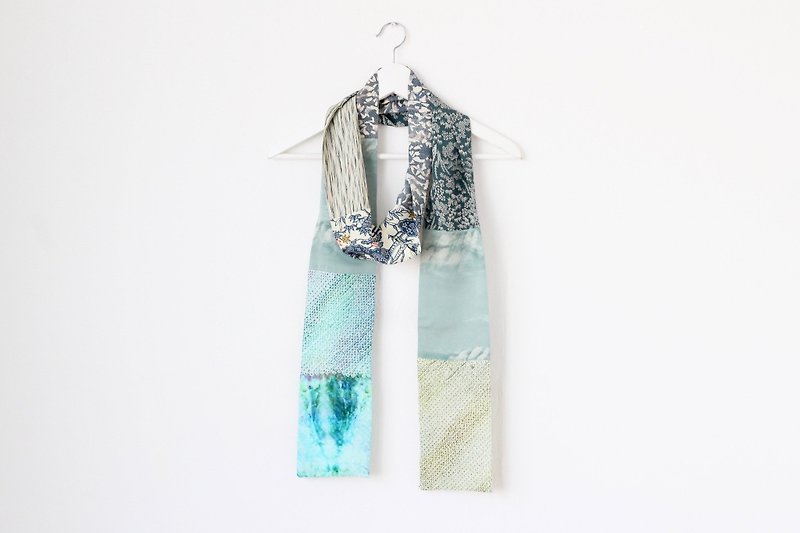 kimono scarf, Obi, Obi belt, kimono belt, long scarf, kimono scarf /3764 - Scarves - Other Man-Made Fibers Green