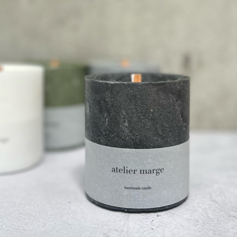 fragrance candle granité homme noir - 香氛蠟燭/燭台 - 蠟 黑色