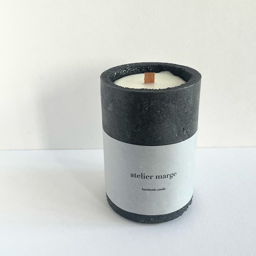 ateliermarge fragrance candle granité homme noir