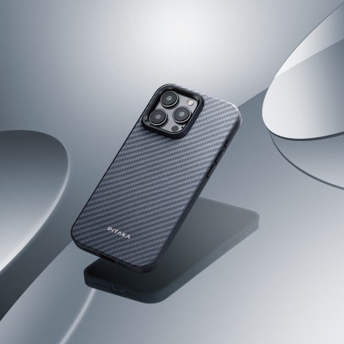 PITAKA.Taiwan PITAKA | iPhone15 ProMax 航太纖維磁吸軍規手機殼黑灰款