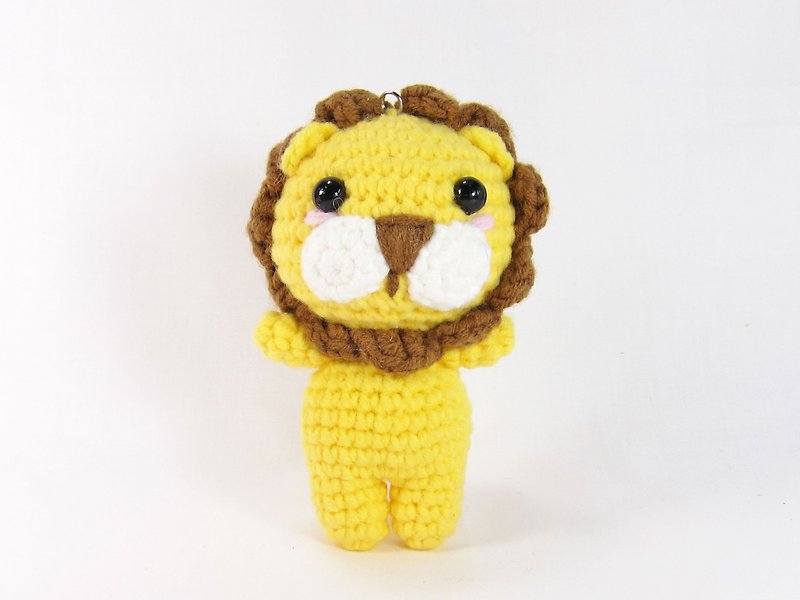 Serious lion - key ring Charm - Keychains - Other Materials Yellow