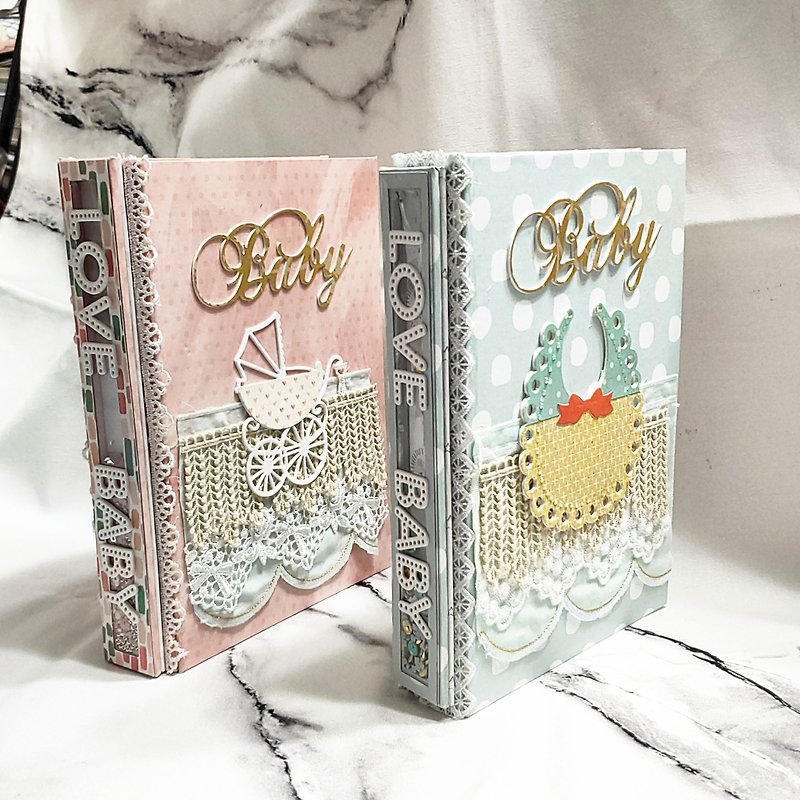 Hand Shake Sequin Baby Growth Photobook (ブルー/ピンク) - フォトアルバム - 紙 多色