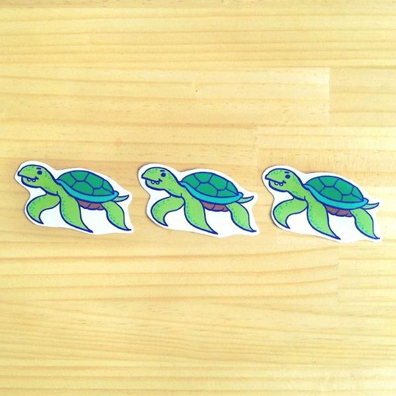 1212 design fun funny stickers waterproof stickers everywhere - Mr. Turtle - สติกเกอร์ - วัสดุกันนำ้ สีเขียว