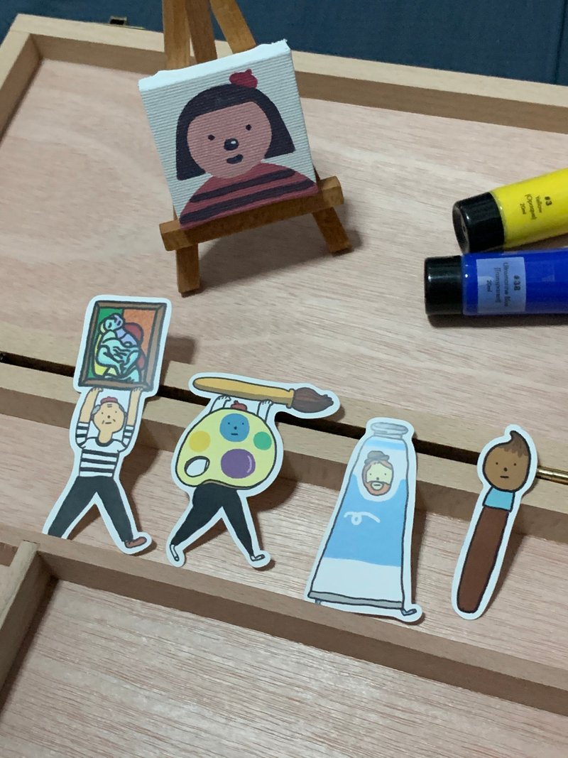 Sticker set Be bear boy artist - 貼紙 - 紙 多色