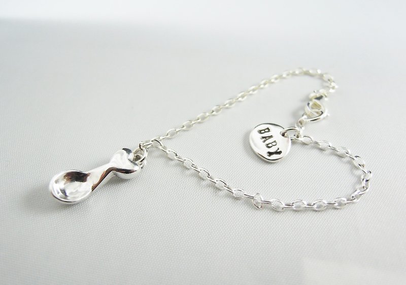 Silver Spoon Sterling Silver Bracelet Hand-made Moon Gift/ Necklace/ Clavicle Chain/ Gift/ Anniversary - Collar Necklaces - Other Metals Multicolor