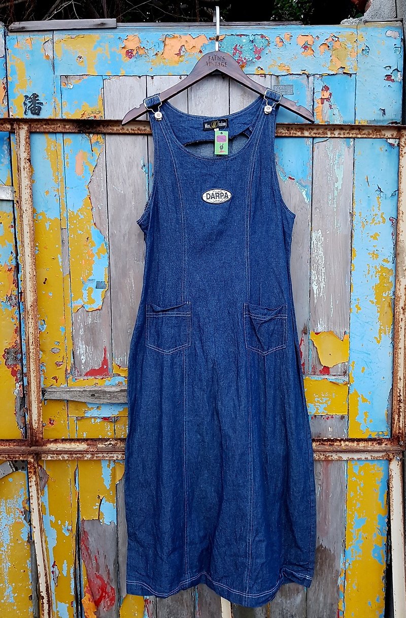 Turtle Gege - recreational tannin denim dress vintage VINTAGE - One Piece Dresses - Cotton & Hemp 