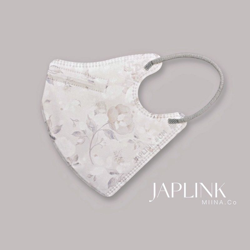 【標準】JAPLINK HEPA 高科技水駐極 立體醫療口罩-微光海棠 - 口罩/口罩收納套 - 聚酯纖維 白色