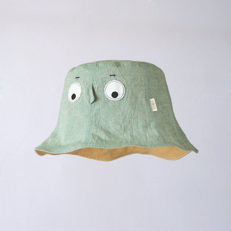 [Hood hat - gray green] light and washable cotton adult fisherman hat - หมวก - ผ้าฝ้าย/ผ้าลินิน สีเขียว