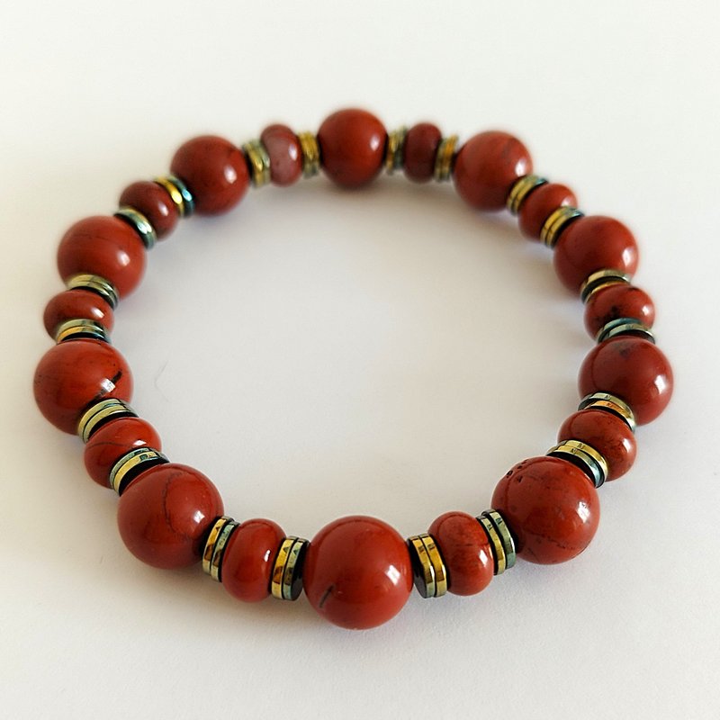 Stylish Bracelet Jasper Hematite Jewelry For Women - 手鍊/手環 - 半寶石 多色
