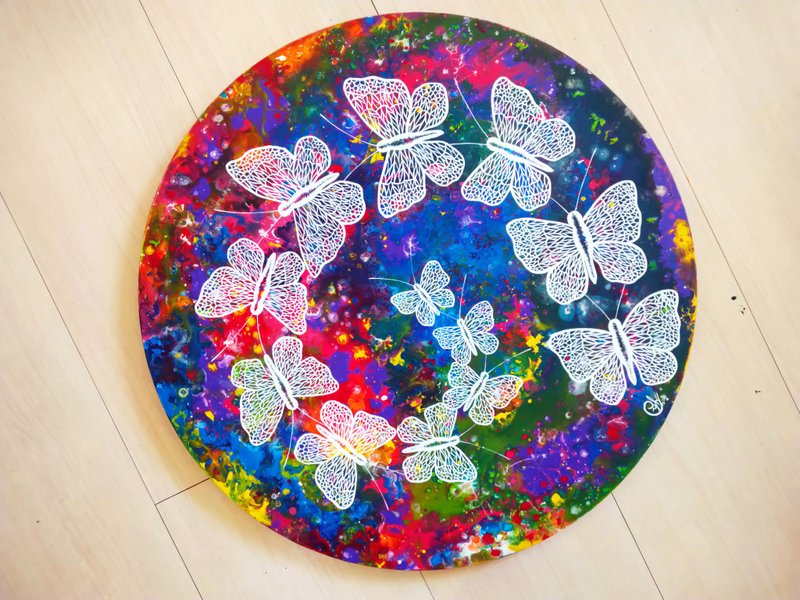 Original Butterfly Painting－Live Like A Butterfly 4 - โปสเตอร์ - ผ้าฝ้าย/ผ้าลินิน หลากหลายสี