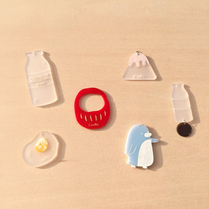 Micro 瑕疵 special / earring ear hook ear clip - Earrings & Clip-ons - Acrylic Multicolor