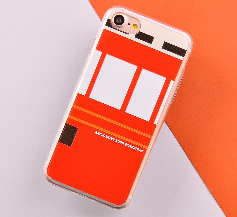 香港スタイルの懐かしJiaotonggongjuオリジナルシリーズの携帯電話保護シェルのiPhone 8 / iPhone 8プラスiPhone 7/7プラス - ピークトラムケーブルカー - スマホケース - プラスチック オレンジ