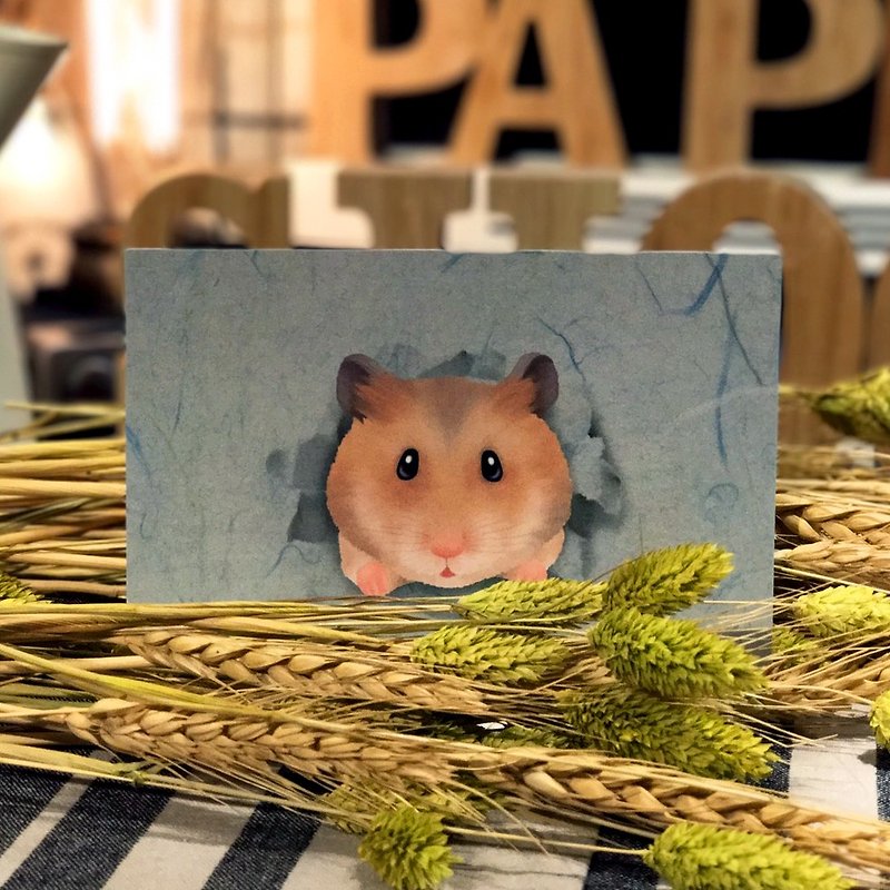 Paper Shoot 紙可拍 環保 創意 明信片 台灣設計師 《屁屁》系列 - 倉鼠太郎 - 卡片/明信片 - 紙 咖啡色