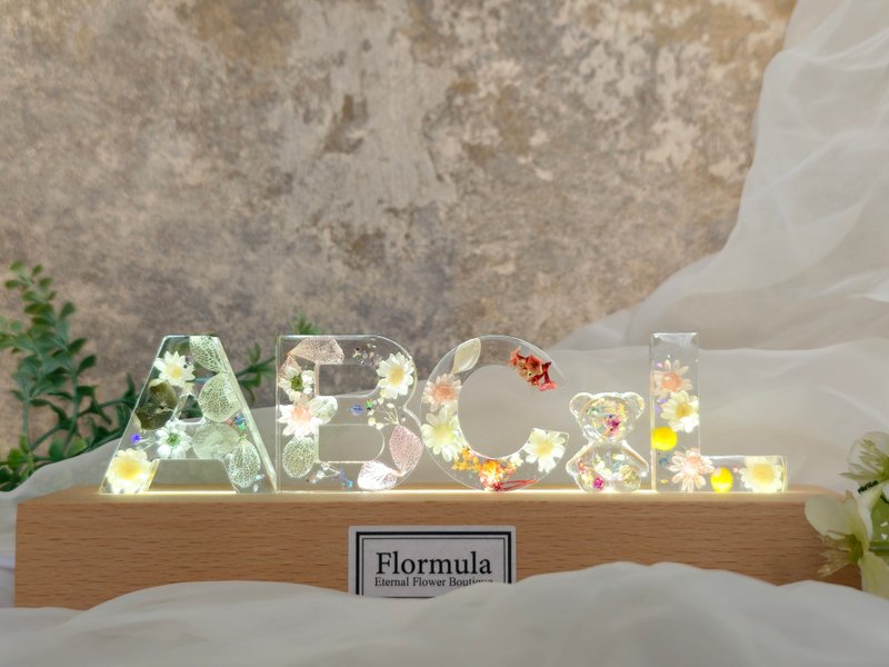 [Promotion] Eternal Flower Letter Lamp - Simple and Thin Style - โคมไฟ - เรซิน หลากหลายสี