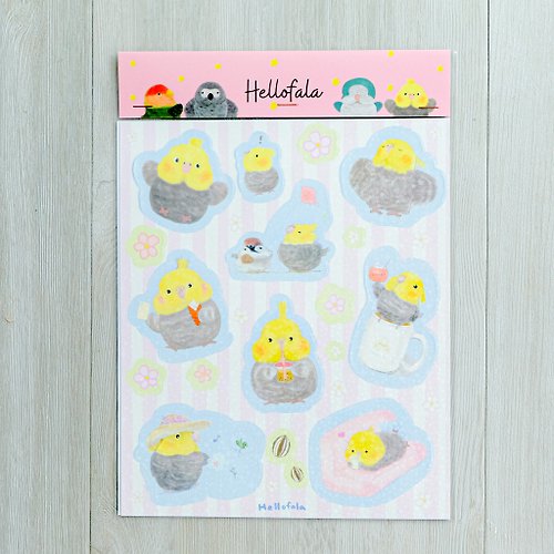 Hellofala 玄鳯鸚鵡 雞尾快樂生活日常PVC防水貼紙