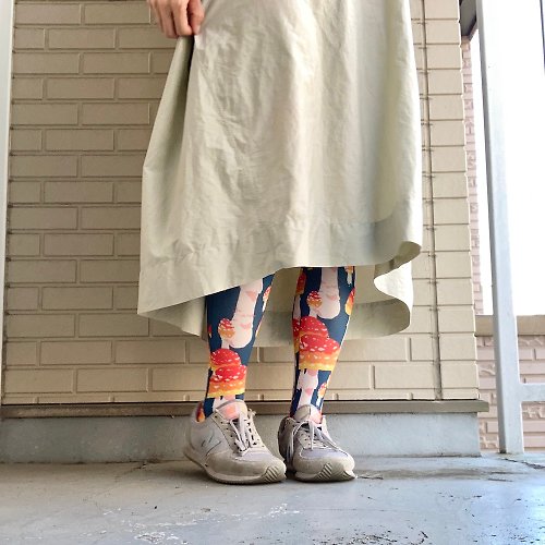 nocco. ベニテングタケのタイツ /pattern tights/柄タイツ,ファッション,きのこタイツ, textured stocking